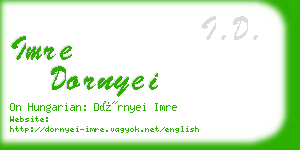 imre dornyei business card